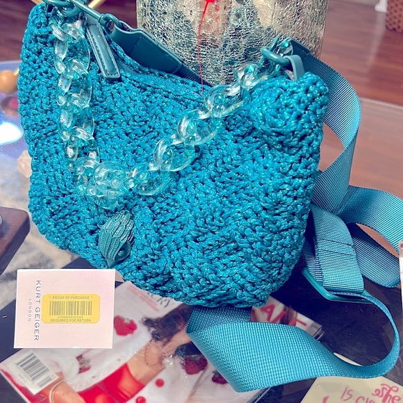 Kurt Geiger Blue Crochet Women's Bag, NWT - Picture 4 of 7